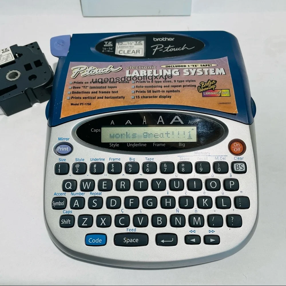 Brother P Touch 1750 electronic Label Maker extra Cartridge